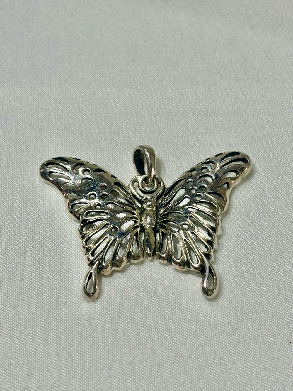 Vintage Sterling Silver Butterfly Pendant - Silver Butterfly Jewelry